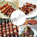 304 Reusale de acero inoxidable BBQ Grill Brochetas